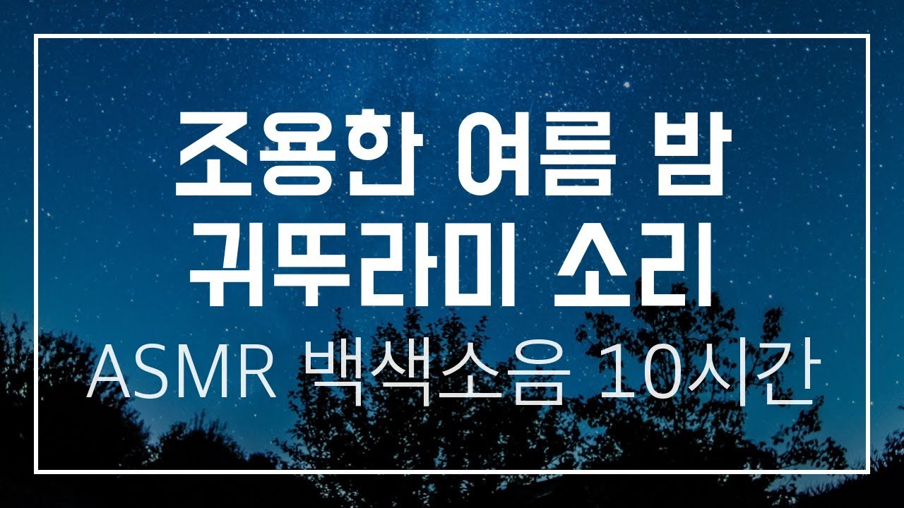 [10시간] ASMR ● 조용한 여름 밤 귀뚜라미 소리 ● 수면유도 백색소음 ● 시골 풀벌레 소리