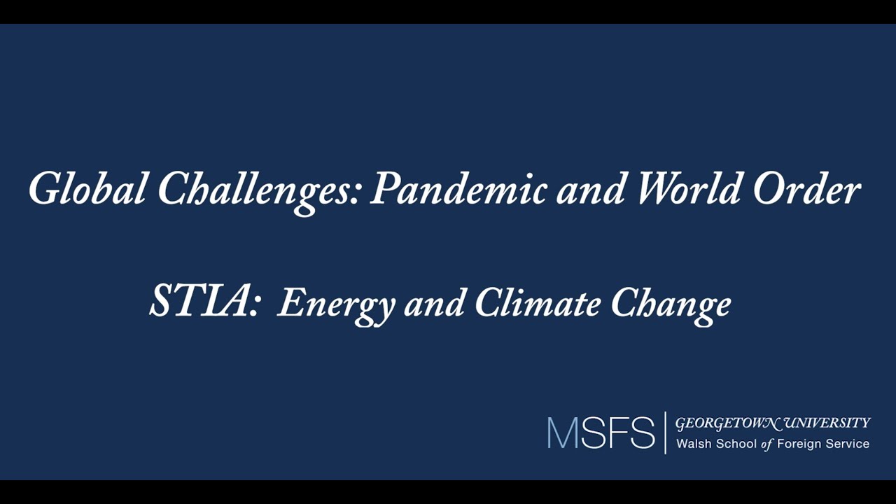 Global Challenges: Pandemic and World Order - STIA: Energy and Climate Change