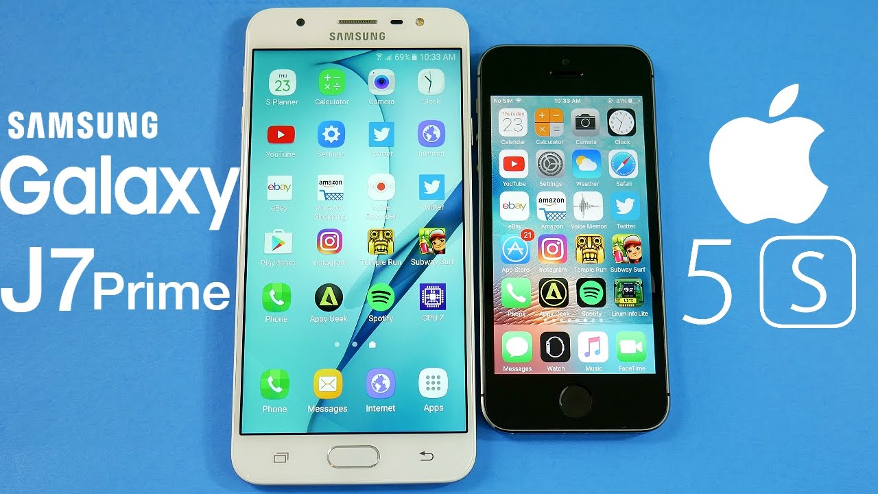 Samsung Galaxy J7 Prime vs iPhone 5S!