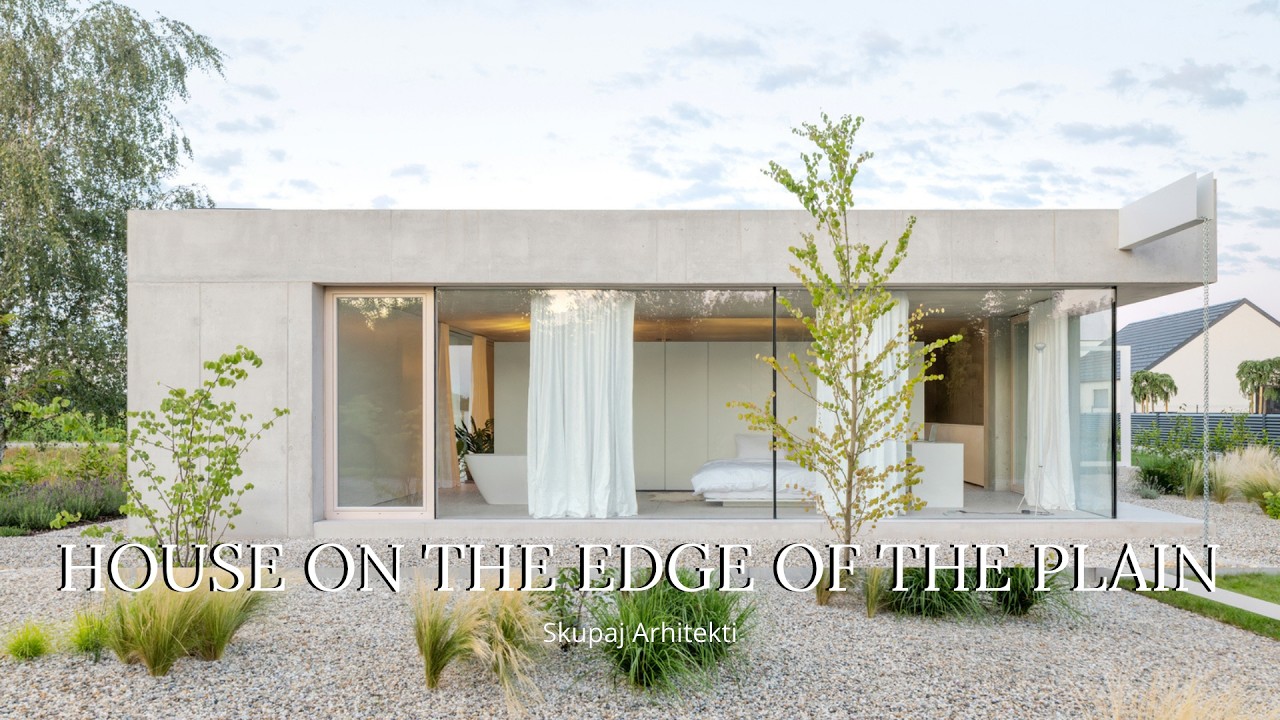 Open Plan House with Three Concrete Cores as Pavilions in the Landscape