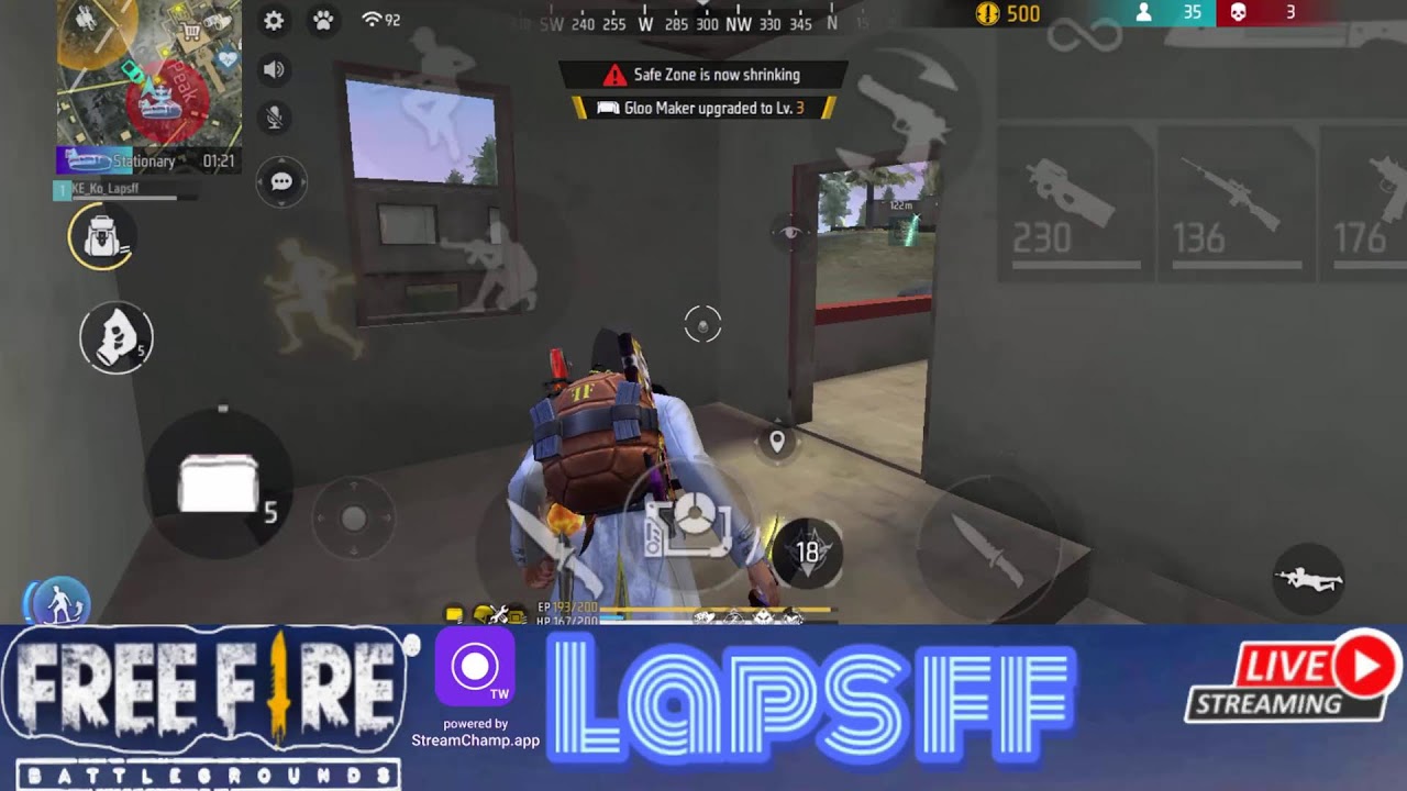 🔴FREE-FIRE | 1v49 Br rank drop fight match live gameplay with  @Lapsff