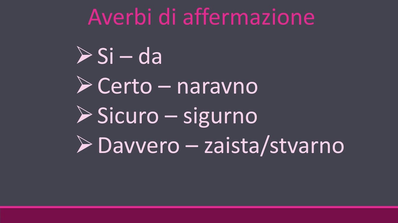 Avverbi-Prilozi u Italijanskom jeziku