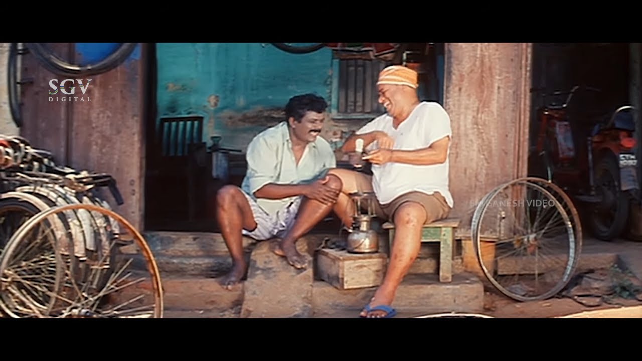 Bank Janardhan and Karibasavaiah Puncture Shop Comedy | Preethi Nee Illade Naa Hegirali  Movie Scene