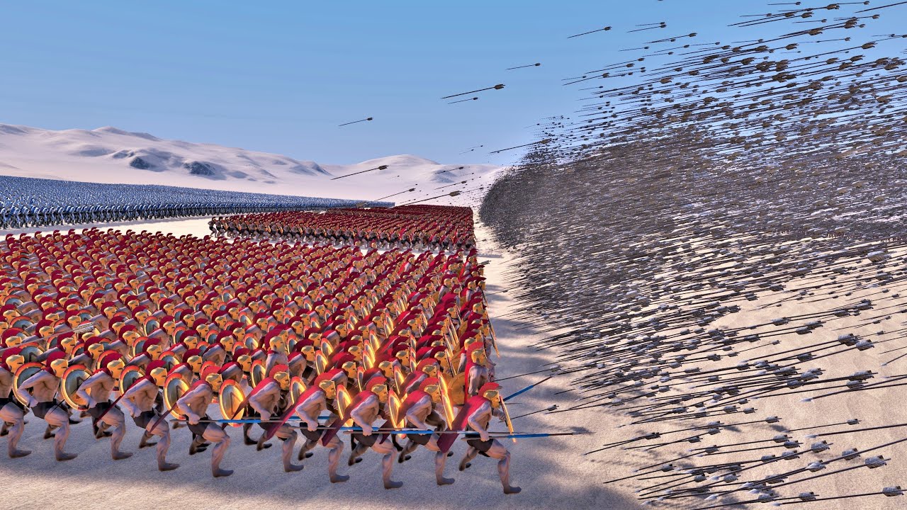 10,000 RPM Full Auto Archer VS 100.000 Knights & 10.000 Spartans - Ultimate Epic Battle Simulator
