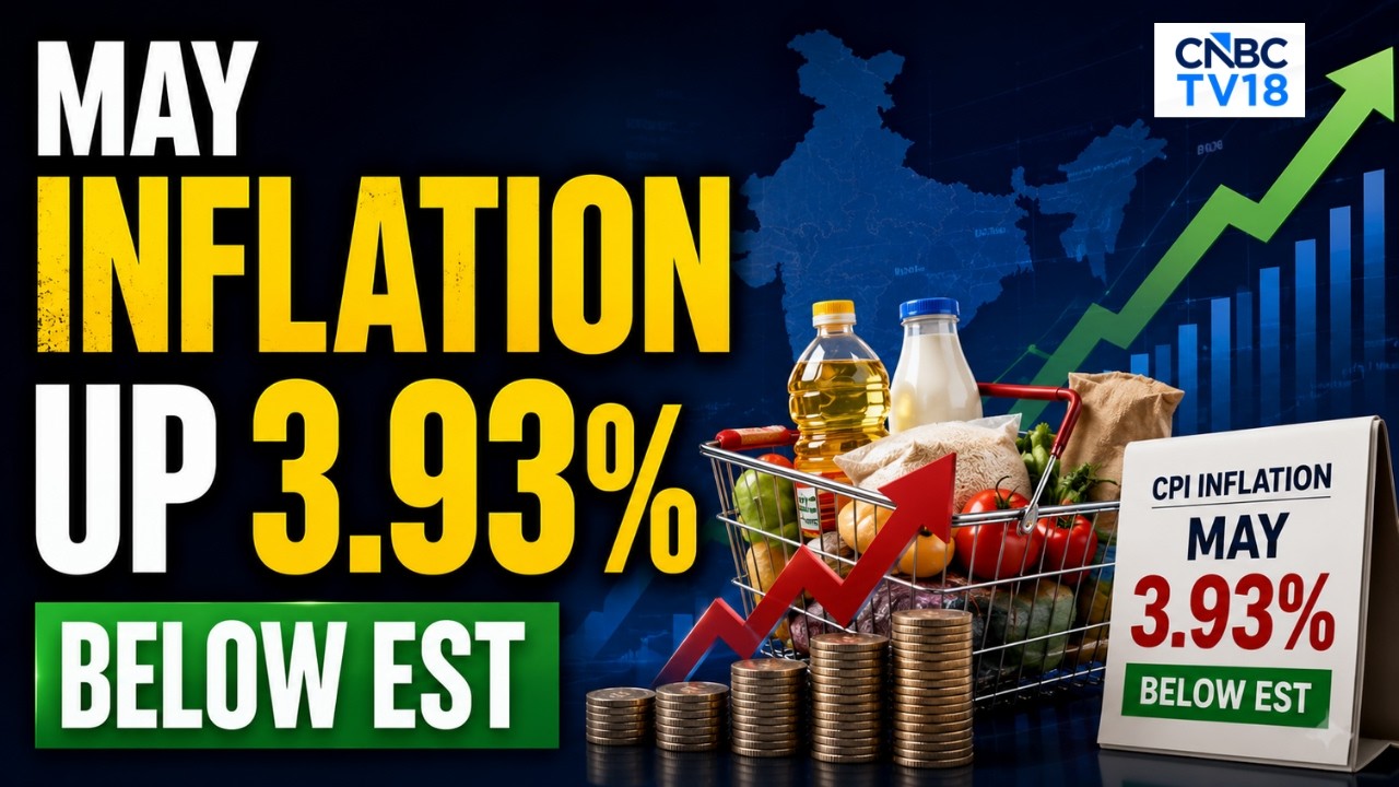 Инфляция в мае ускорилась на 3,93%, но оказалась ниже прогнозов | CNBC TV18