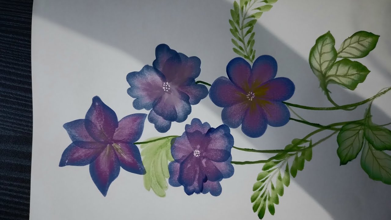 4 Easy flower 🌸 painting techniques #painting #drawing #watercolor 