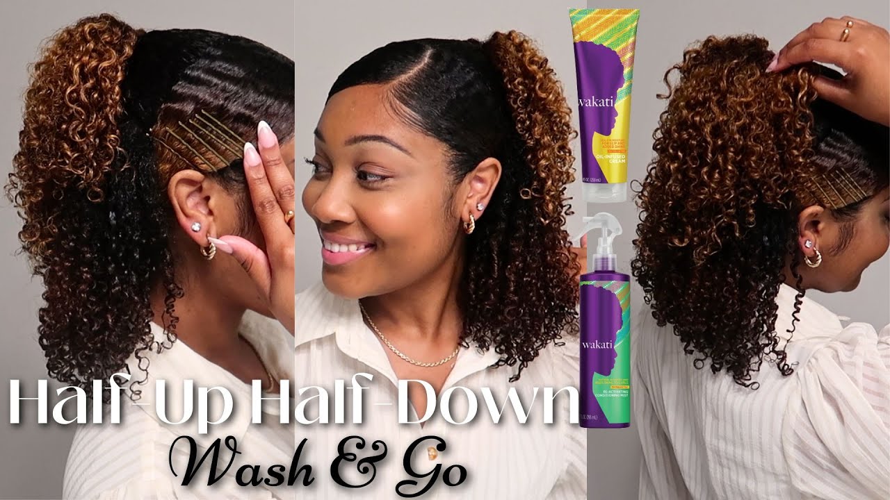 Half Up Half Down Wash & Go | Wakati Full Hydration Collection | Wash & Go Series