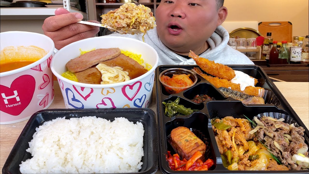 한솥도시락 (메가스팸마요+매화도시락+묵은지김치찌개) 100%솔직 리뷰먹방  MUKBANG