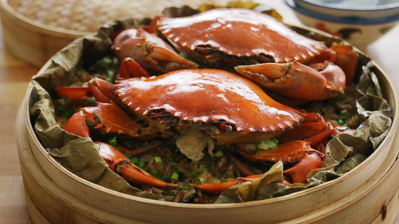 Steamed Glutinous Rice With Crab - 籠仔蒸蟹糯米飯