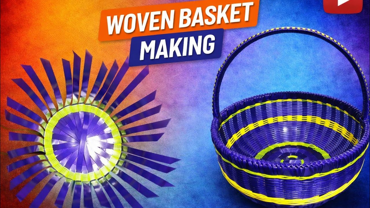 Amazing Plastic Cane Basket Making | Step by Step Easy Basket DIY