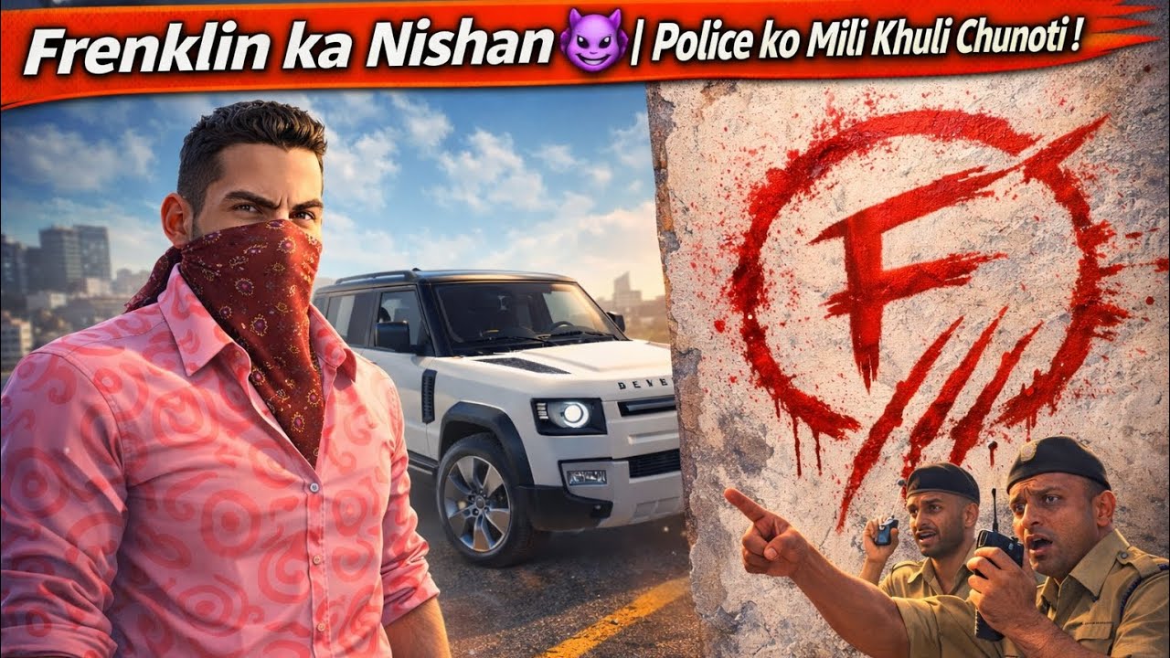 “Frenklin ka nishan 😈 | Police ko mili khuli chunoti !”🚓🔥 #trending #gaming #gta #defender