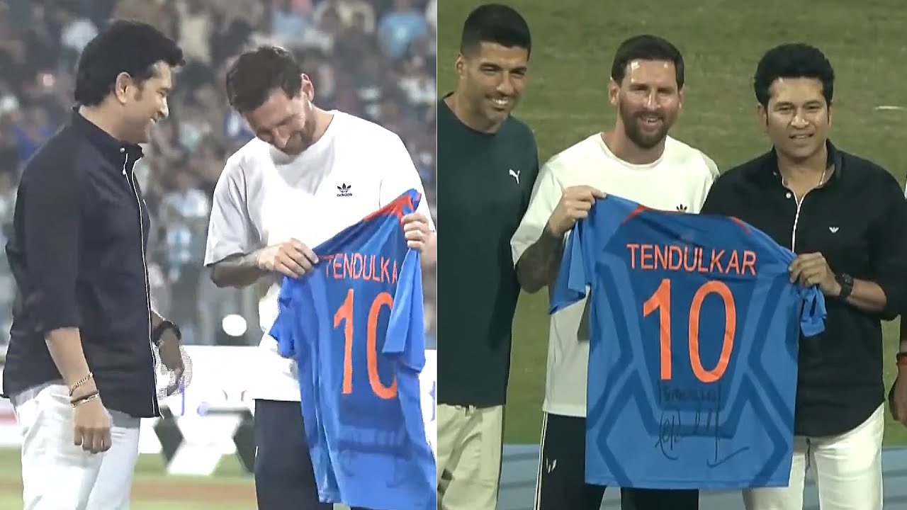 Lionel Messi And Sachin Tendulkar Visuals At Wankhede Stadium | Messi India Tour | NewsBuzz
