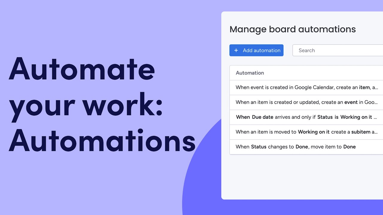 Automate your work: Automations | monday.com tutorials