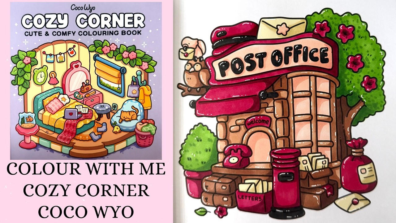 Only 12 markers used! 🌸 Coco Wyo - Cozy Corner🌸 Cozy Colour with me 🌸Tutorial 🌸Ohuhu alcohol markers