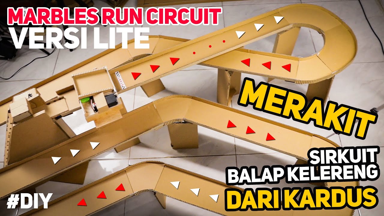 MERAKIT LINTASAN BALAP KELERENG MURAH MERIAH DARI KARDUS FULL ! Cheap Marbles Run Circuit Versi Lite
