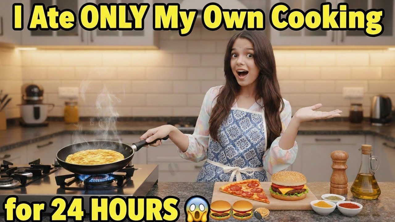 I Ate ONLY My Own Cooking for 24 HOURS 😱🍳 #24HoursChallenge #CookingChallenge #FoodChallenge
