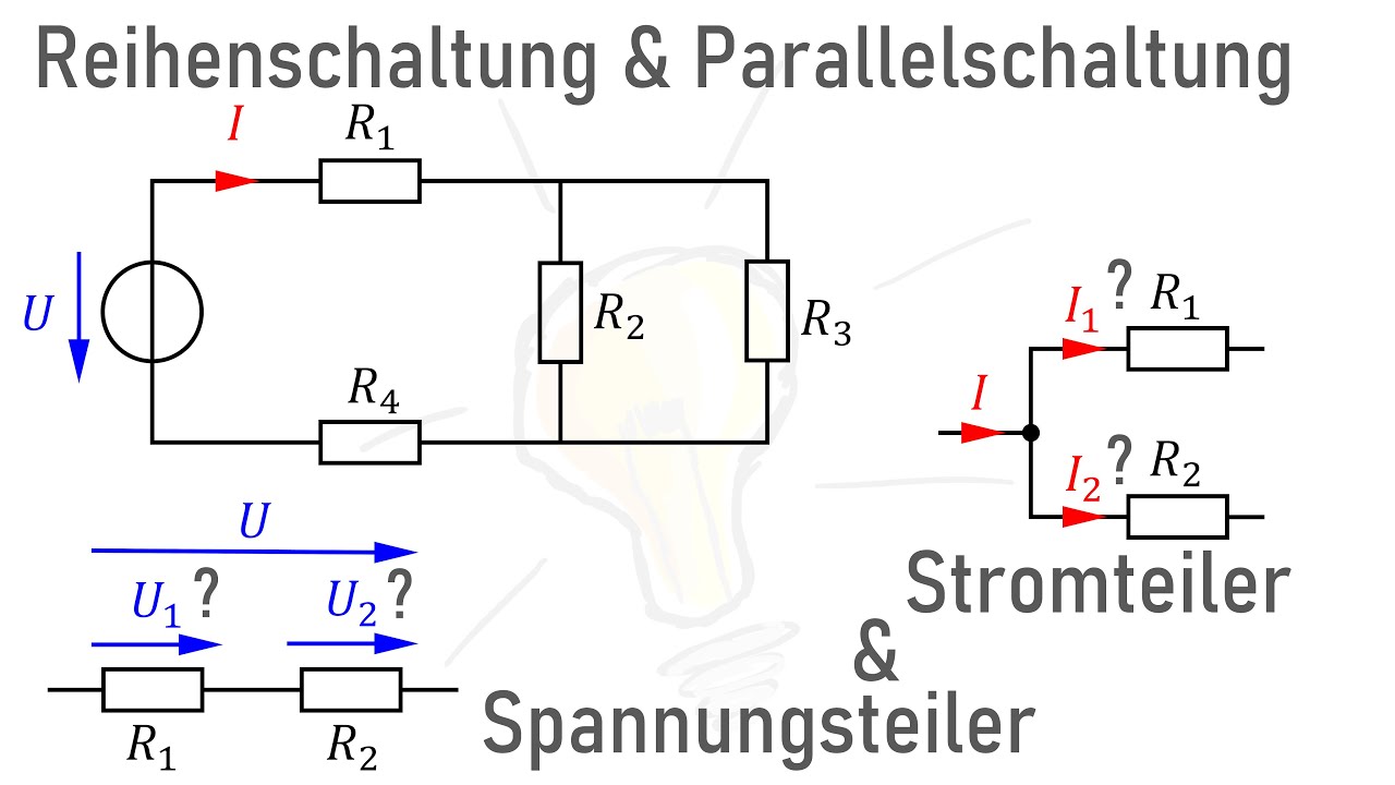 Erklärung - Reihenschaltung, Parallelschaltung, Spannungsteiler & Stromteiler