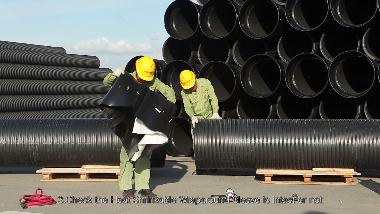How to Connect Winding Structural Wall Pipe PE A Type with Heat Shrinkable Wraparound Sleeve | LESSO