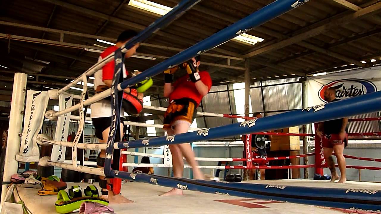 Tong Dragon MMA Instructor Brian Swarthout on pads in Thailand - Ocean County, Bayville NJ