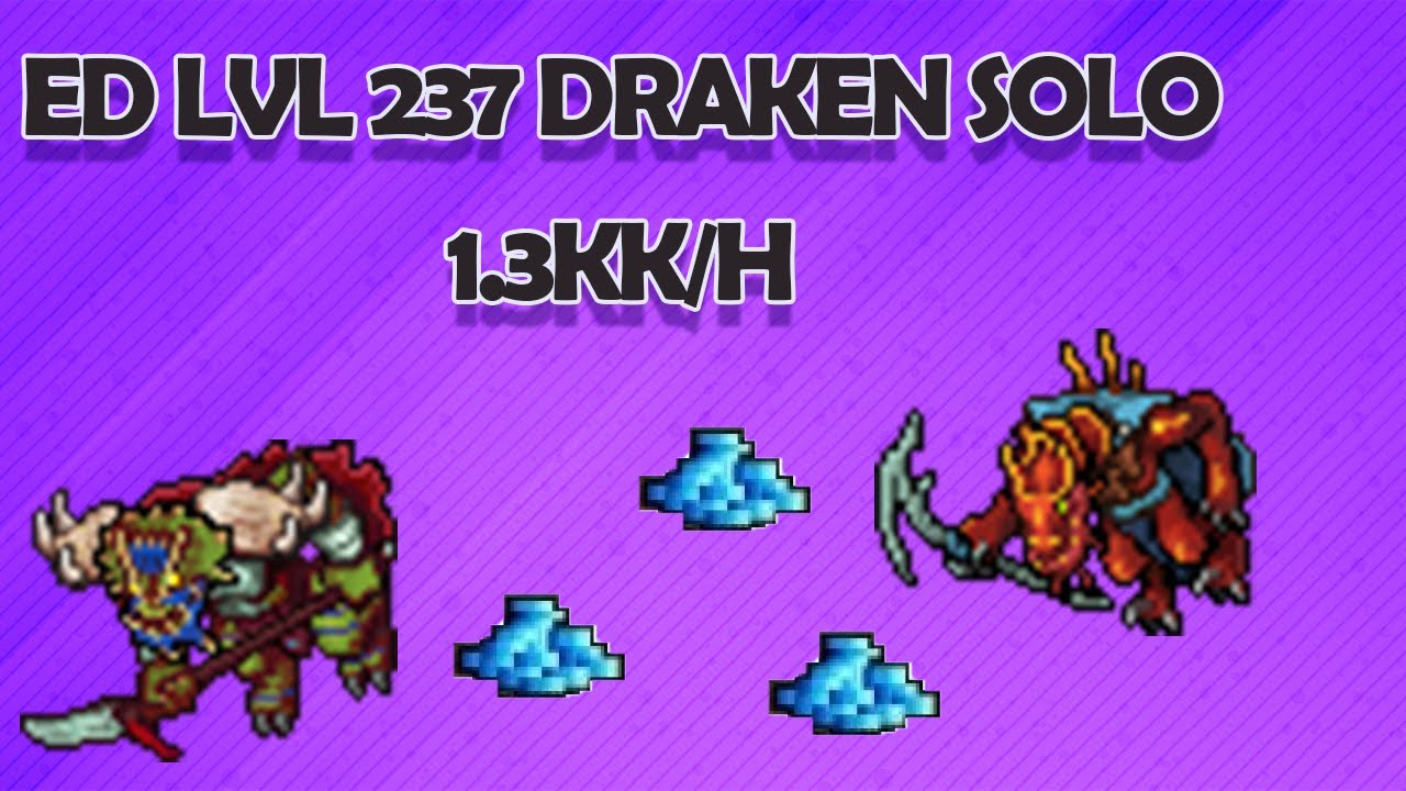 Tibia- ED lvl 237 DRAKEN SOLO (Novo Summon)