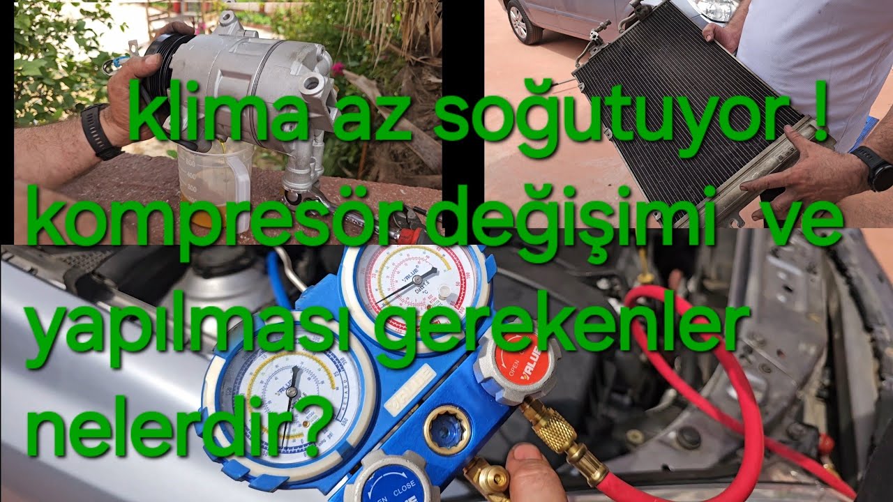 araç klima kompresörü nasıl değiştirilir. kendin yap .