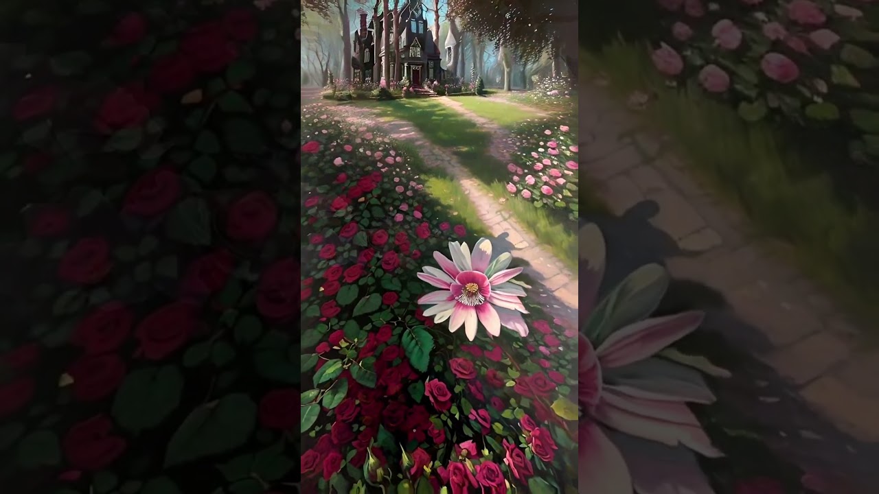 The Secret Garden 🌸 Beautiful video to ai animation. #aivideo #naturesounds #cottagecore