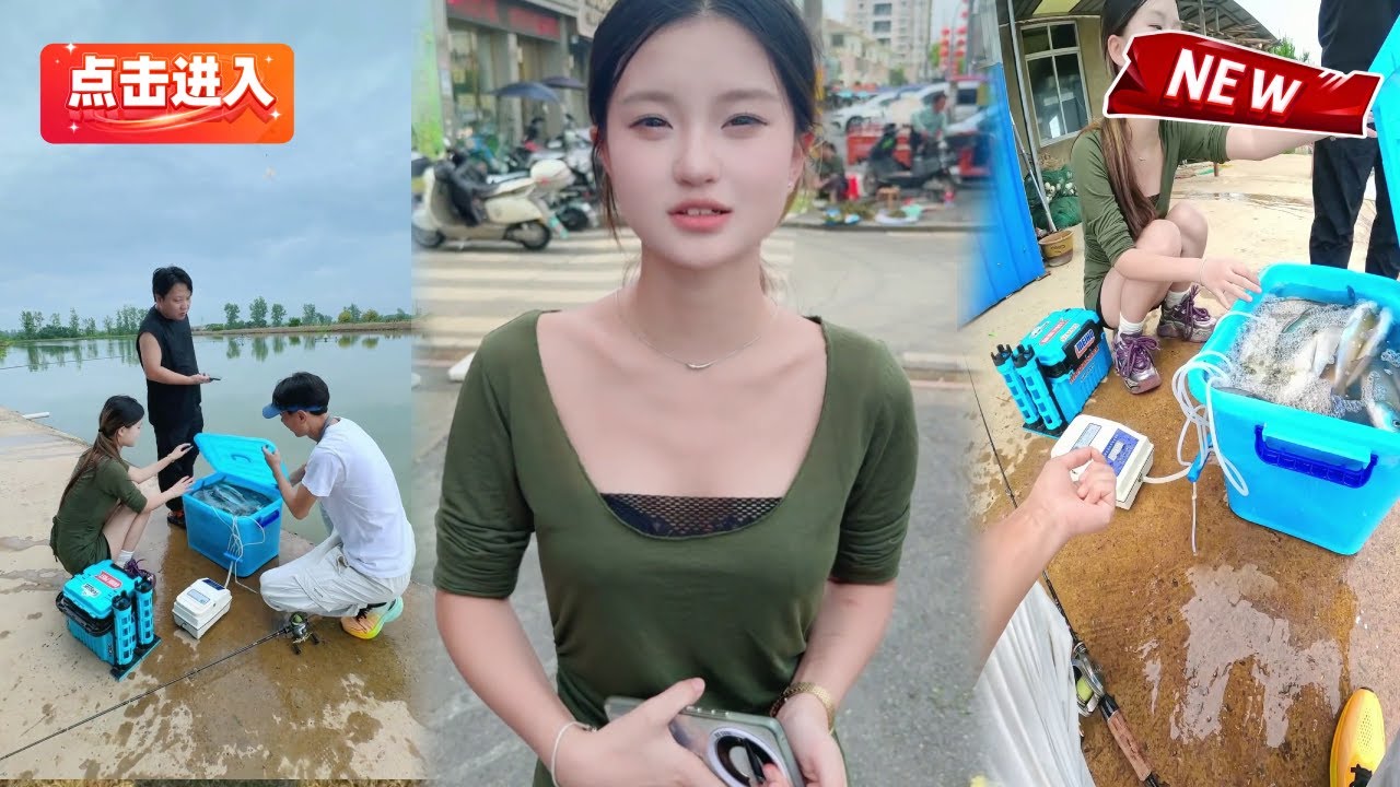 随机找路人合伙钓鱼摆摊，遇到美女台球教练，一小时钓满一整框！老板跪求别钓了！#vlog#路亚#美女#搞笑