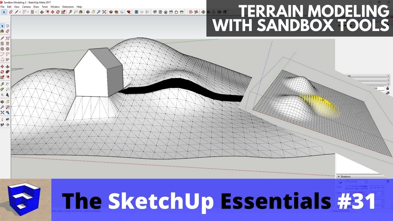 Моделирование рельефа в SketchUp с инструментами песочницы — Основы SketchUp #31