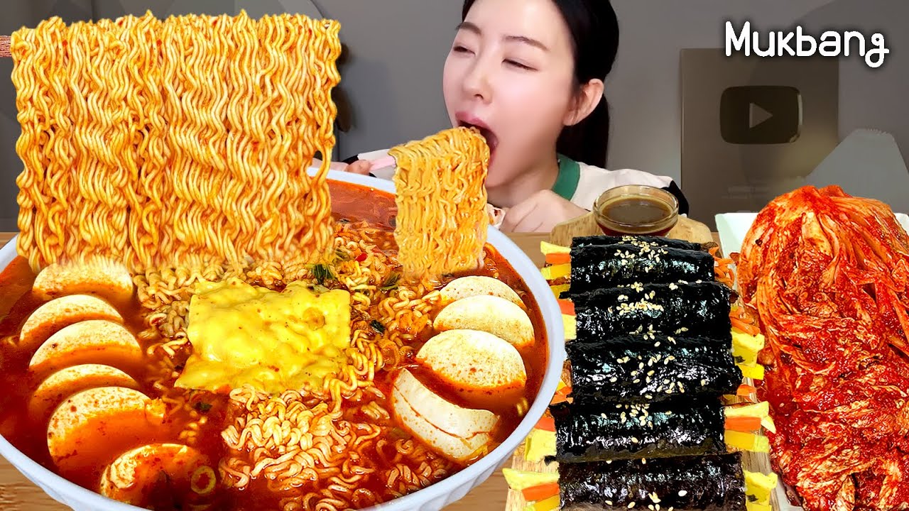 돌고돌아 결국 순두부 열라면🔥 잘익은 김치에 꼬마김밥까지 더하면 극락조합😍ㅣ라면 먹방 spicy Ramyun Mukbang
