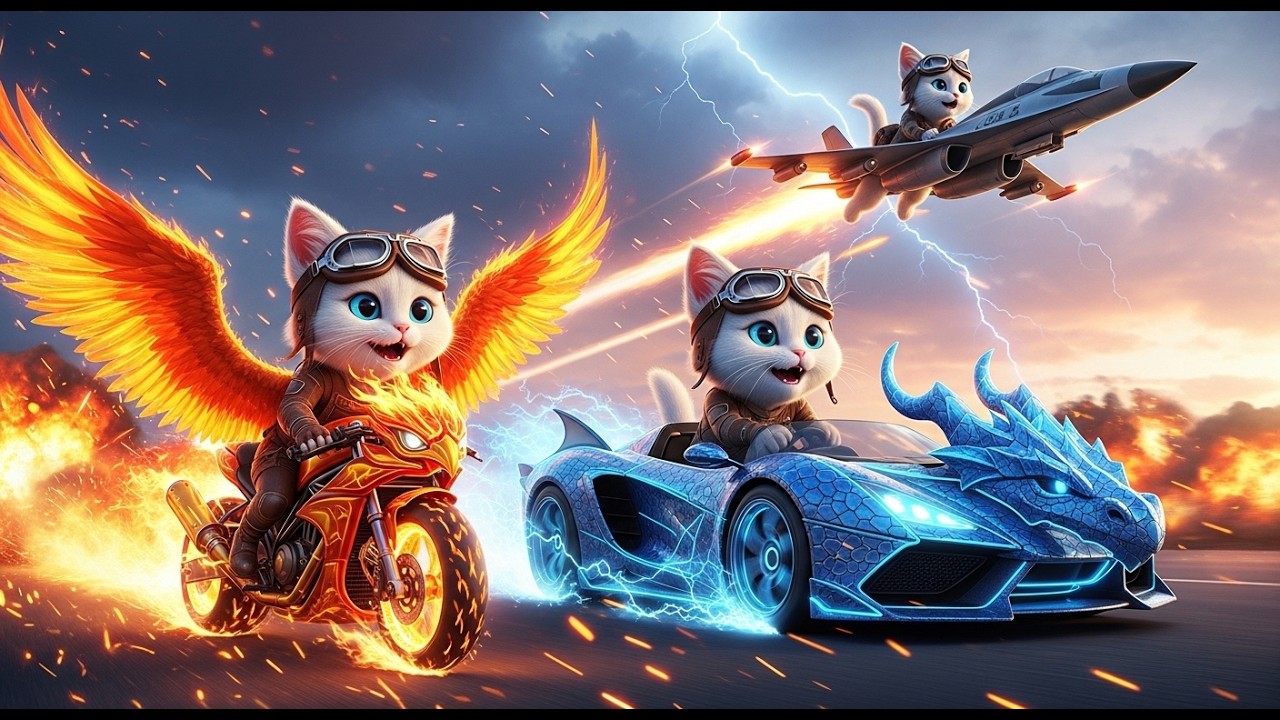 Milo the Mega Cat’s BIG Adventure 🚲✈️ | Bike Tricks, Airplane Ride & Funny Cat Story for Kids