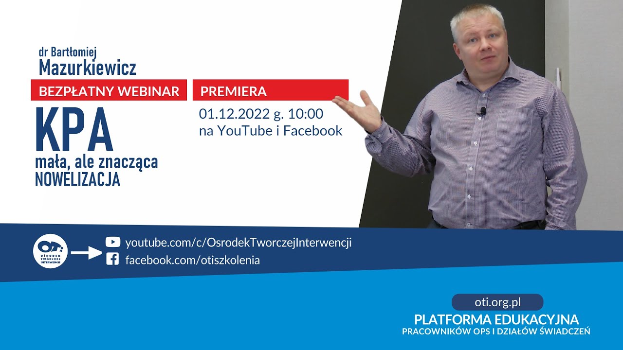 OTi | Bezpłatny Webinar |  KPA - mała, ale znacząca nowelizacja