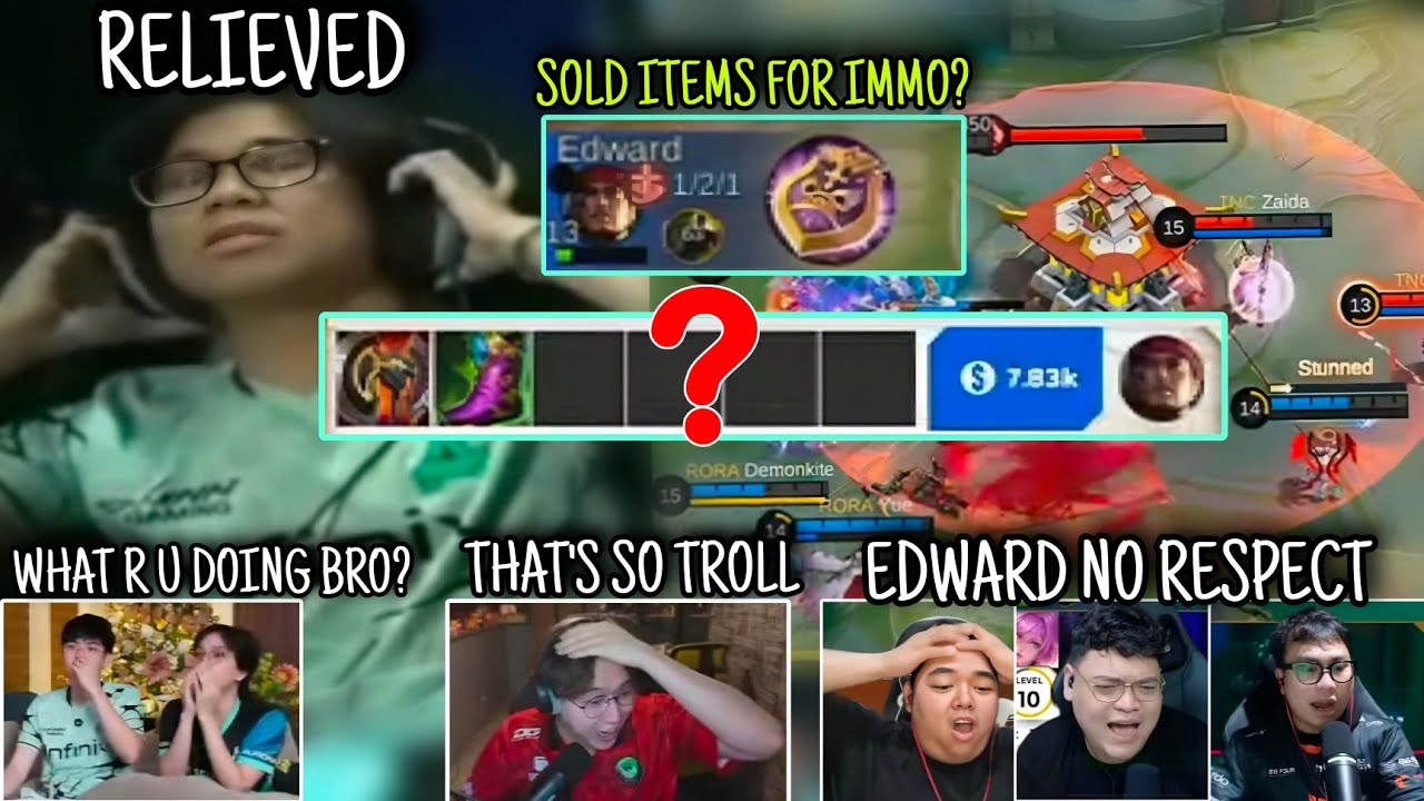 Streamers were SHOCKED when they saw EDWARD SOLD his ITEMS during Game...😱😱😱