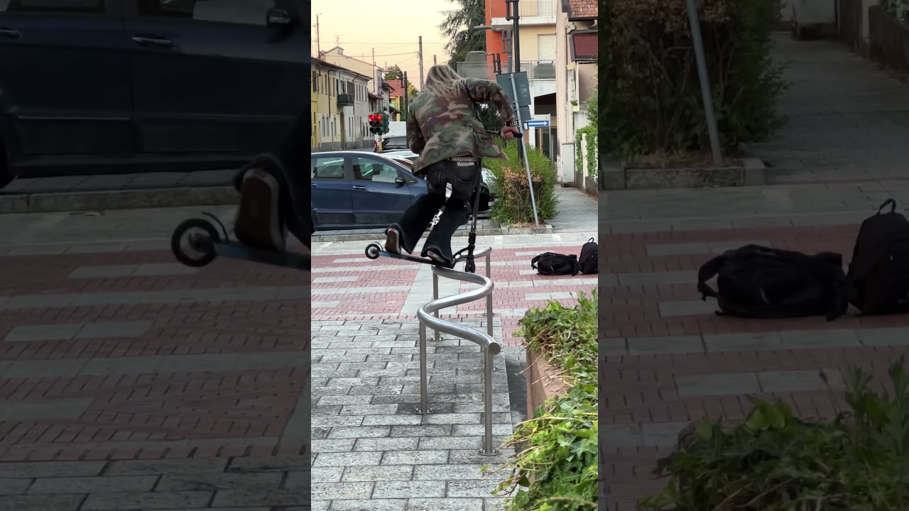 How clean was that grind? 🤔💚 Juzzy Carter #proscooter #maddgear #scooterride #extremesports #trick
