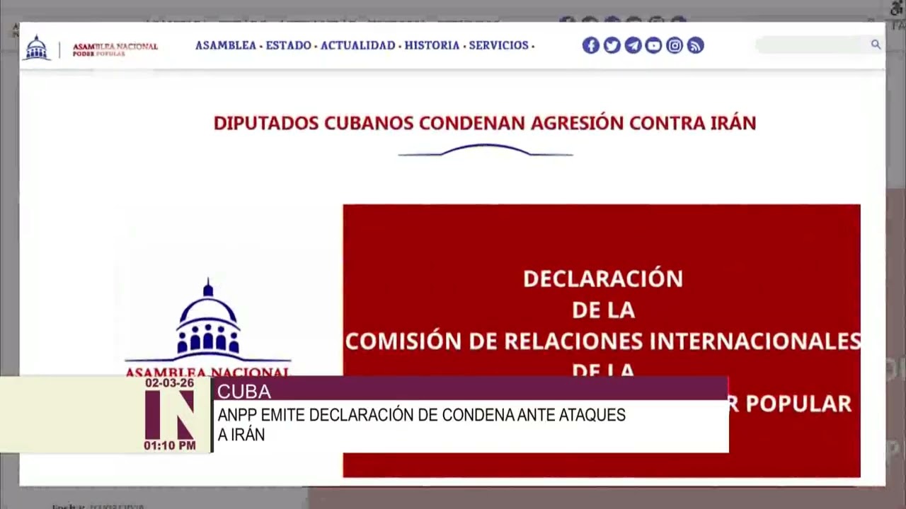 Condena parlamento de Cuba agresión de Estados Unidos e Israel contra Irán