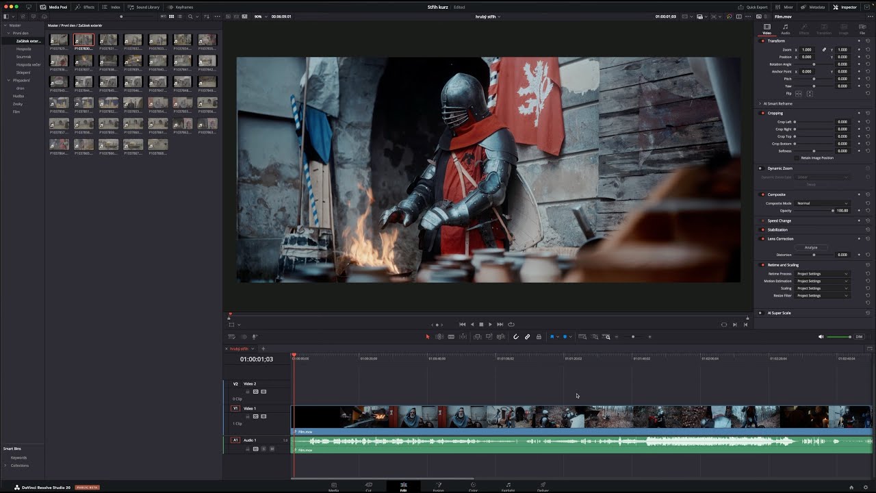 Davinci Resolve masterclass - puzzle aneb jak uvažovat nad střihem