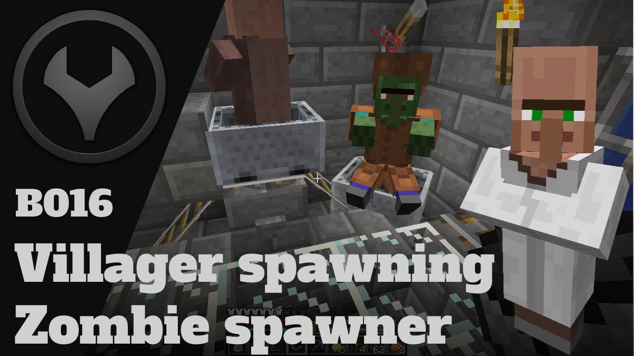 Villager spawning from a zombie spawner - Iron farm part 5/5 - [B016]