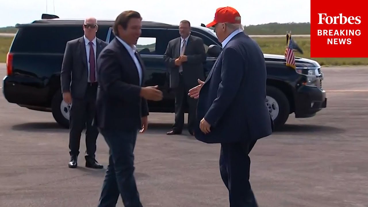 BREAKING NEWS: Trump Greeted By DeSantis Upon Arrival To Florida To Visit ‘Alligator Alcatraz’