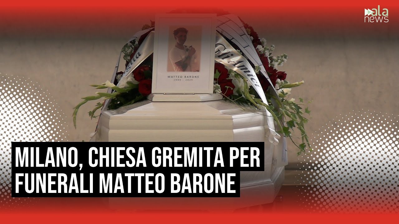 Milano. chiesa gremita per l'ultimo saluto a Matteo Barone