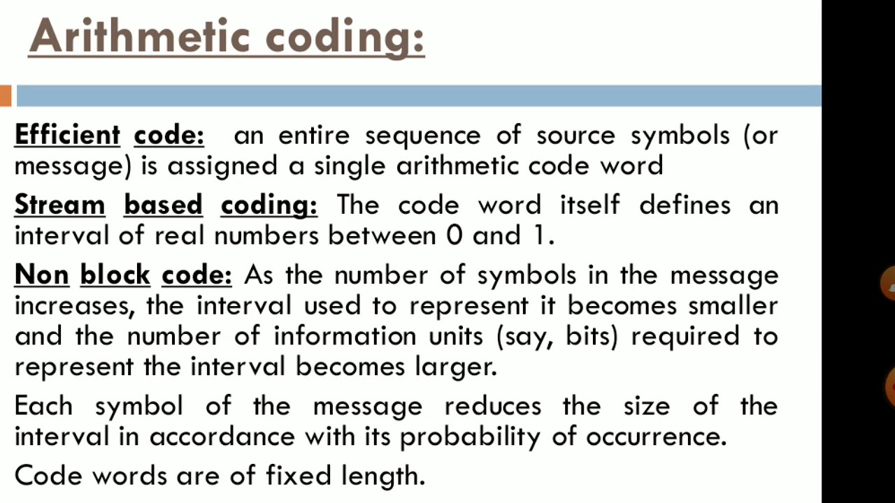 Arithmetic coding lossless compression method in digital image processing
