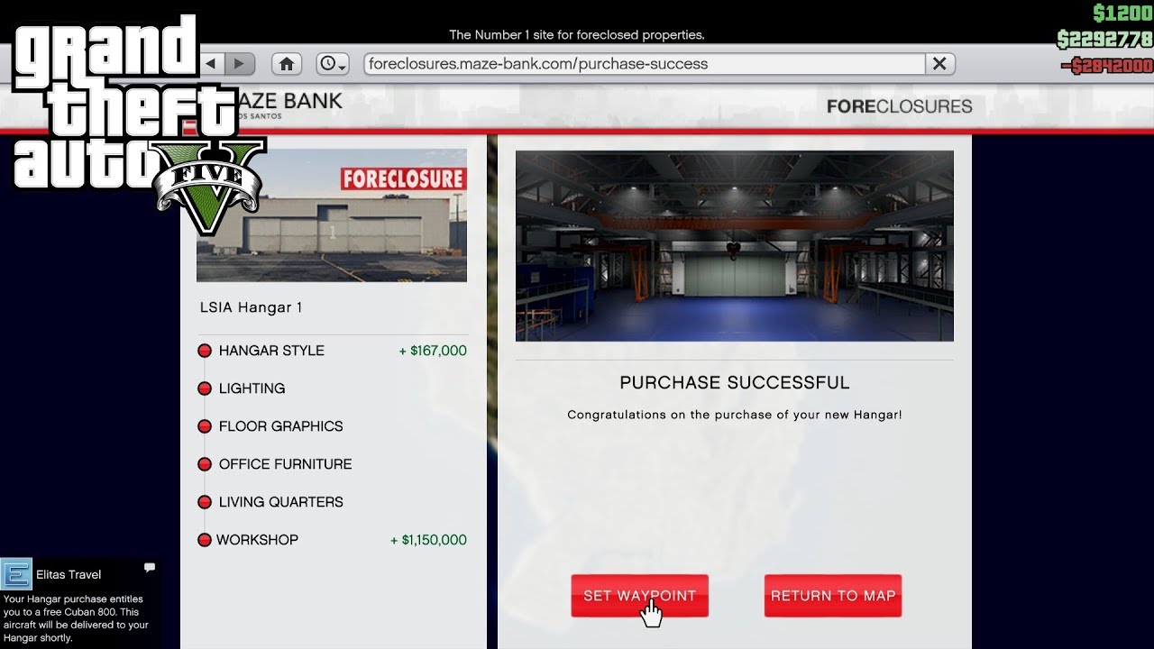LSIA HANGAR 1 CUSTOMIZATION ($2.8M) - SMUGGLER'S RUN DLC - GTAV ONLINE