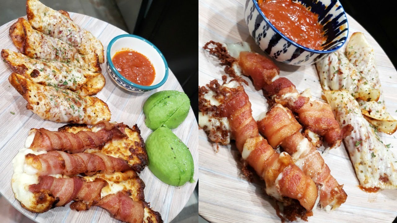 KETO BACON WRAPPED CHEESE STICKS | PIZZA ROLL UPS | KETO SNACKS