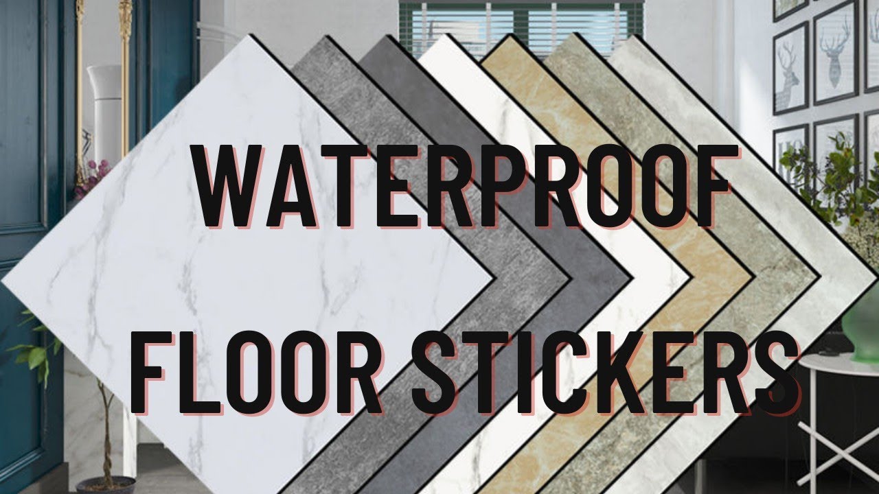 Waterproof Floor Stickers Self Adhesive Marble Wallpapers Bathroom Wall Sticker..