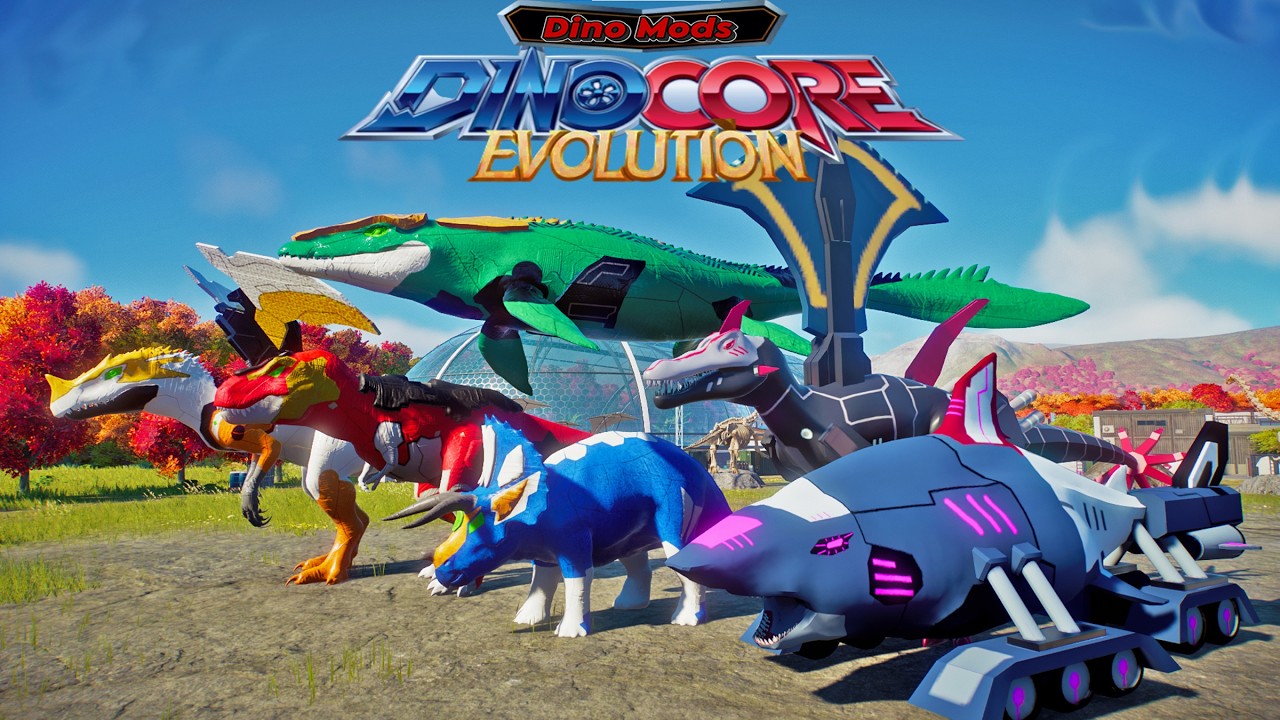 Mecha Dinosaur Evolution Skin Mod Showcase and Battle - Evil Spinobot, SharkBoomer Tyranno, Krono
