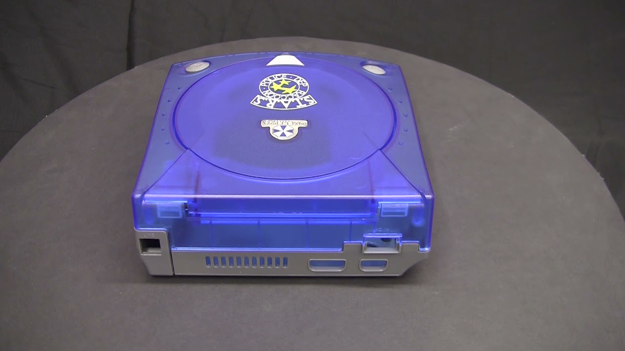 DreamCast Crystal BLUE Stars shell turntable preview