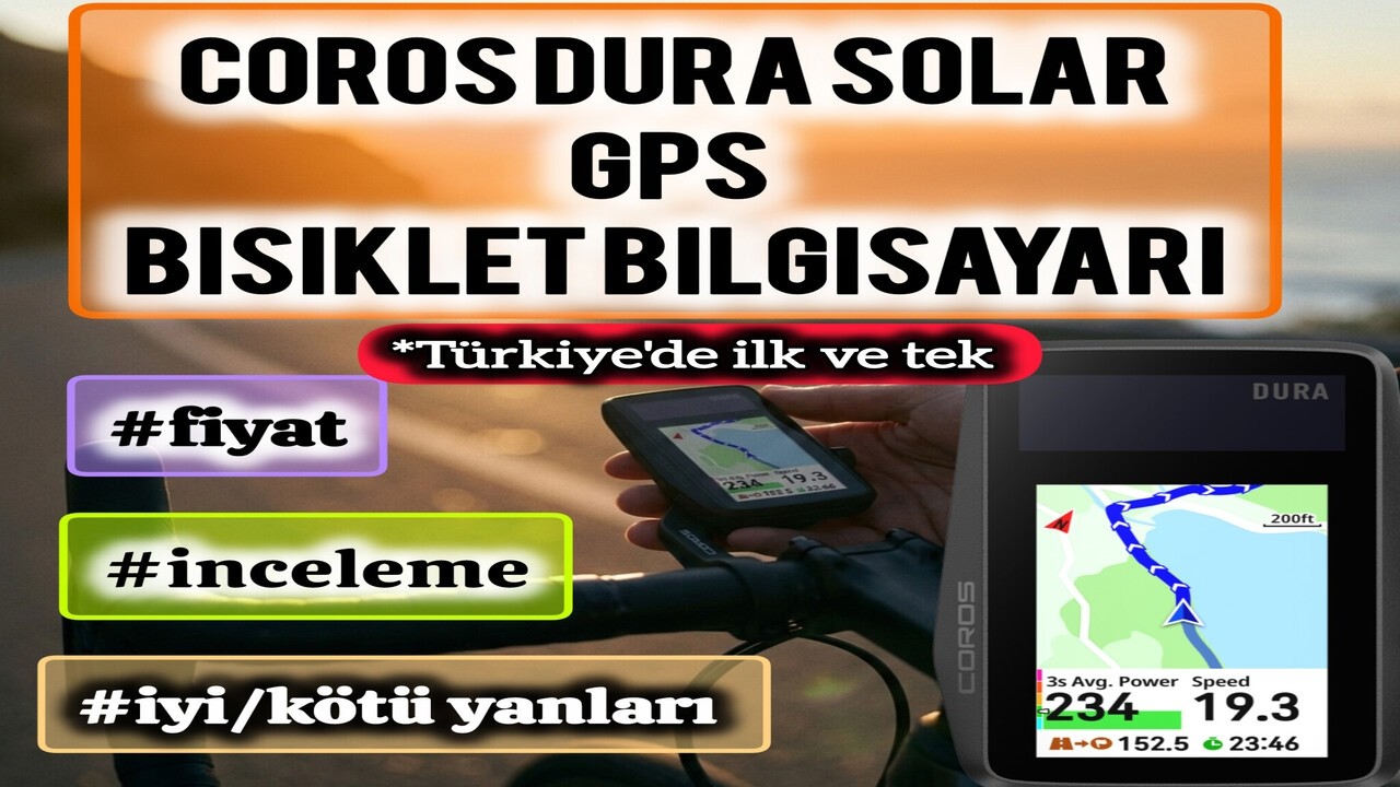 COROS DURA SOLAR BİSİKLET BİLGİSAYARI -  120 SAAT ÇALIŞAN GÜNEŞ ENERJİLİ GPS #inceleme #cycling