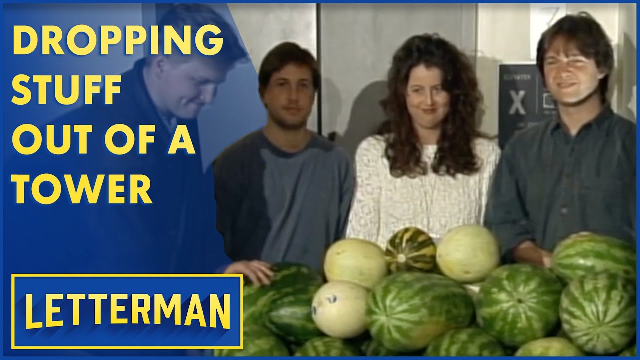 Dave's Tower Drop: Pinball Machine, Watermelons And More | Letterman