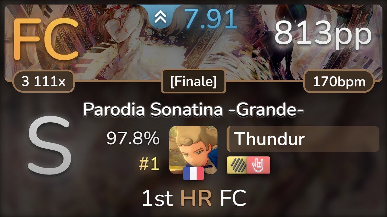 Thundur | Ice - Parodia Sonatina -Grande- [Finale] +HDHR 97.8% (#1 813pp FC) - osu!
