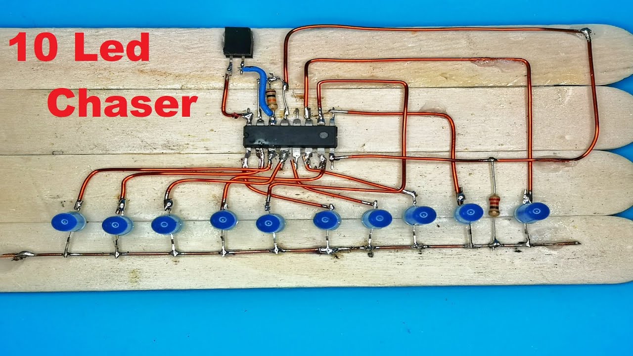 Удивительный 4017 IC led chaser / Нет Arduino / Нет Ne555