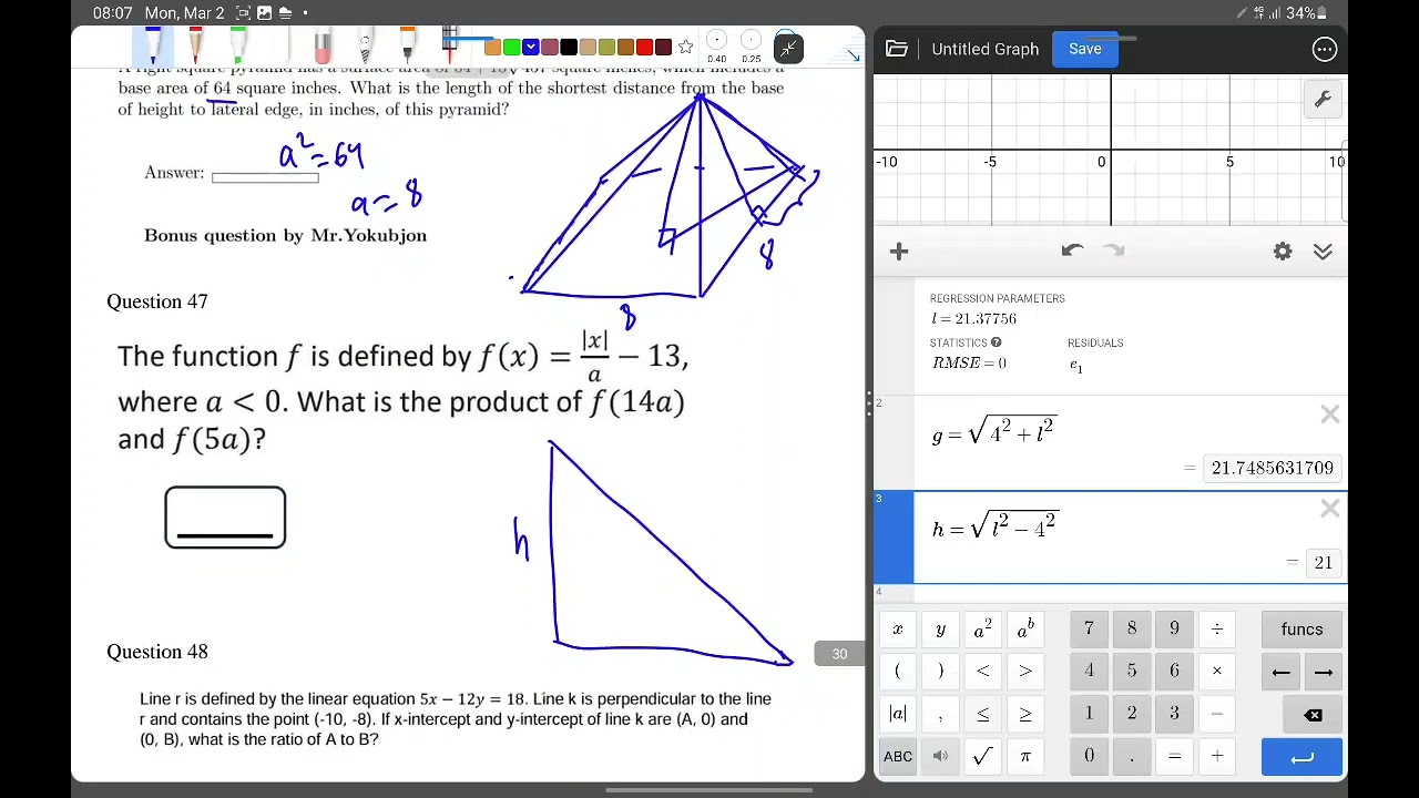 Hard pyramid question. Finding distance.