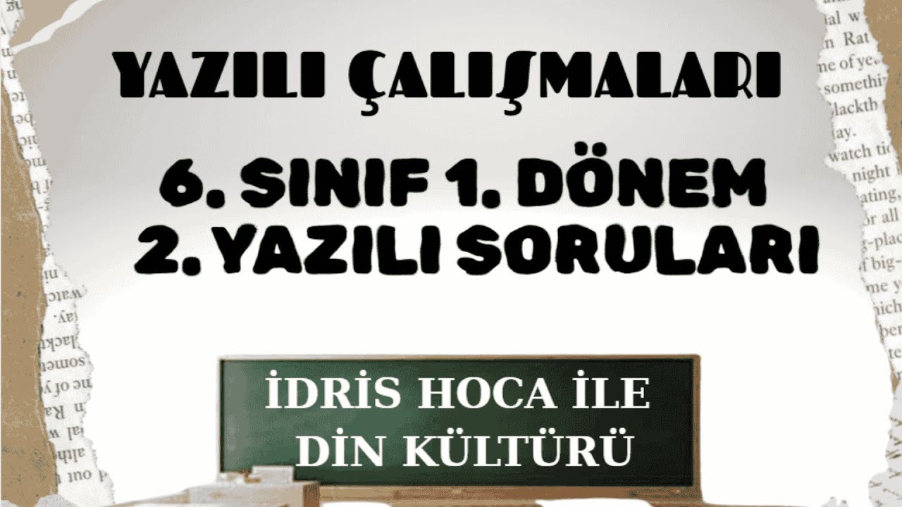 6. SINIF 1. DÖNEM 2. YAZILI ÇALIŞMASI DİN KÜLTÜRÜ #dinkültürü #lgs  #yazılıyahazırlık